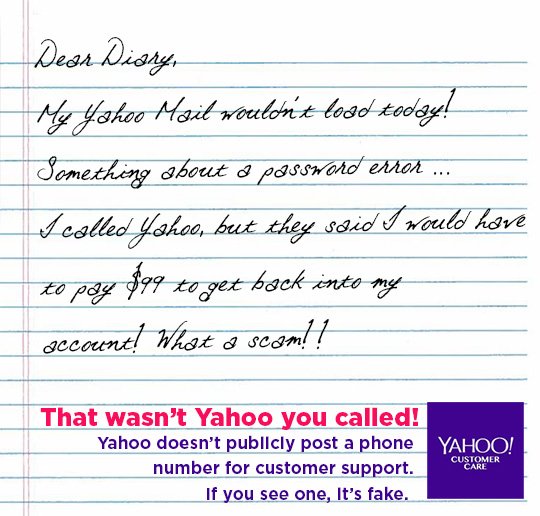 bhavesh9040's tweet image. &quot;RT YahooCare: There&apos;s never a charge for #YahooSupport so don&apos;t fall for this common scam! Learn more at: … https://t.co/9yEQcXHCFD&quot;