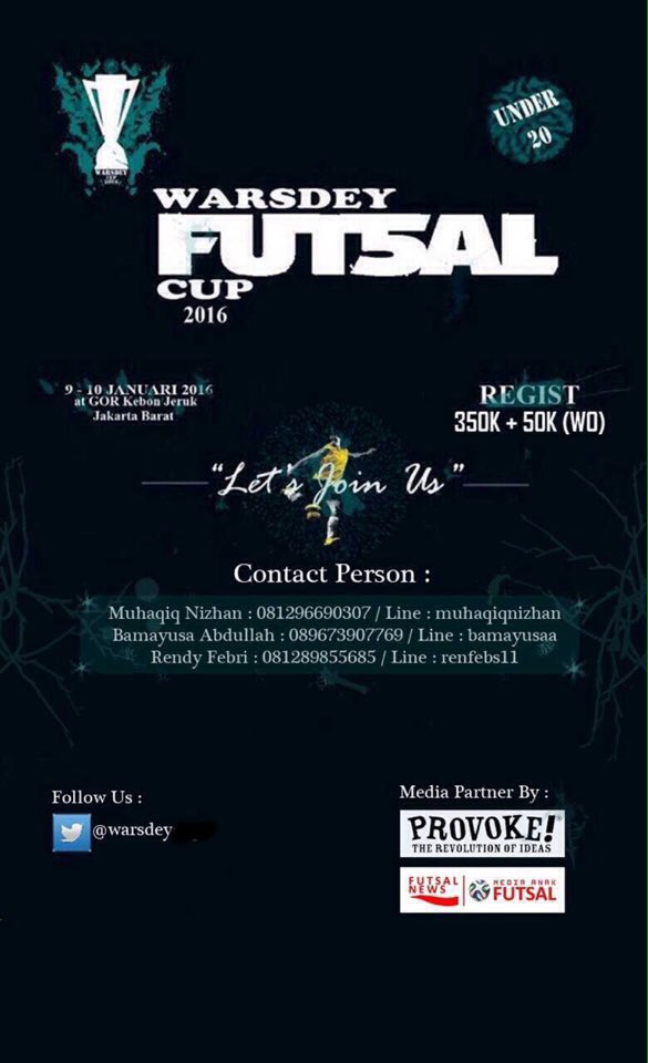 Utk info lebih lanjut tentang jadwal pertandingan, dll. kalian bisa hubungi kontak panitia yg ada di poster ini yaa