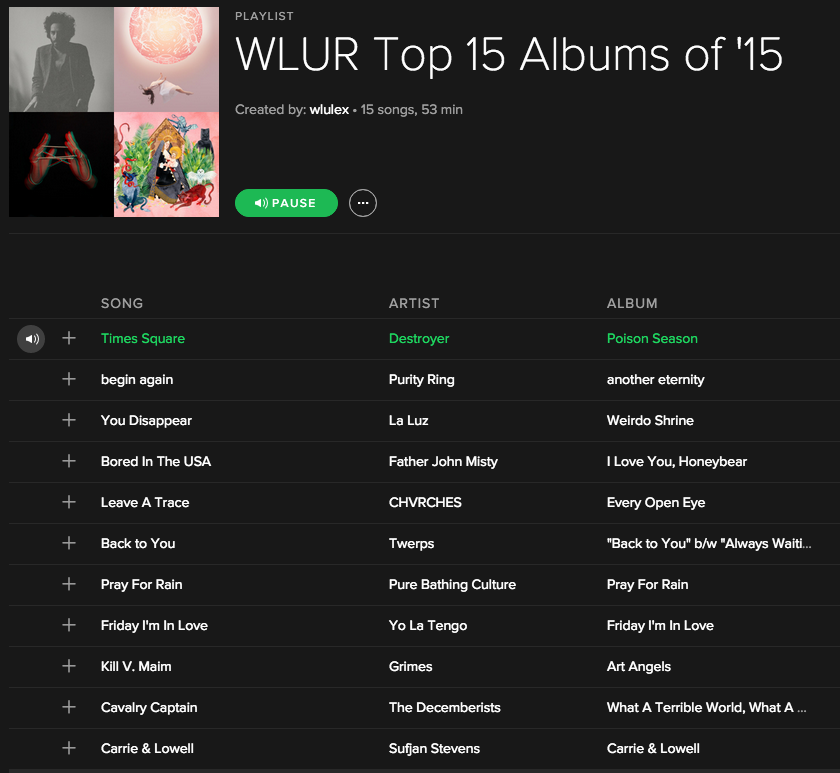 wluLex's tweet photo. Top 15 Albums of '15: A listen back as we look ahead! Via @WLUR https://t.co/GU7ZEGDSDw #LexJam https://t.co/DHIWCJf1vM