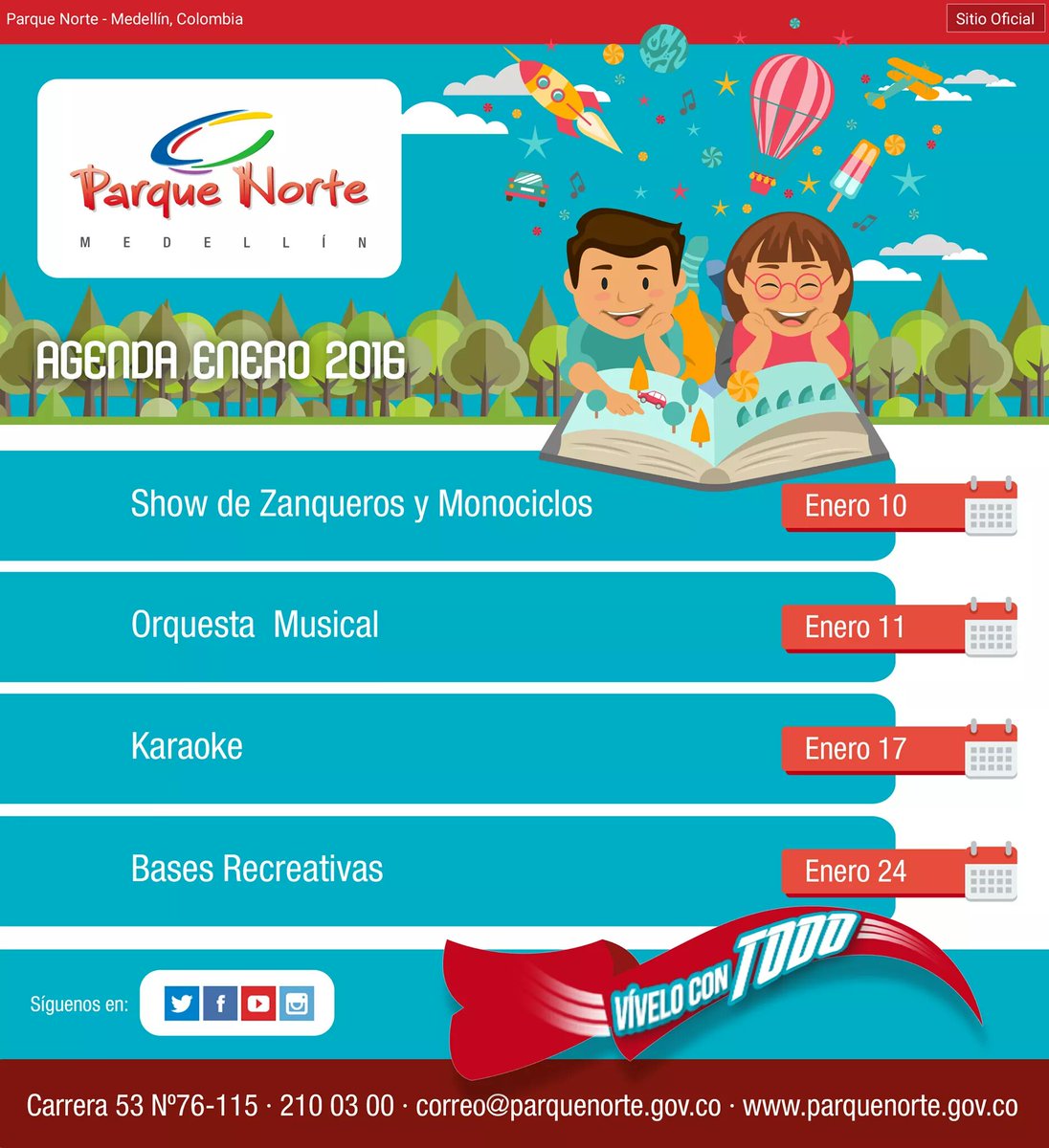 En #enero la diversión y la alegría se vive en #ParqueNorte, prográmate y pásala genial.