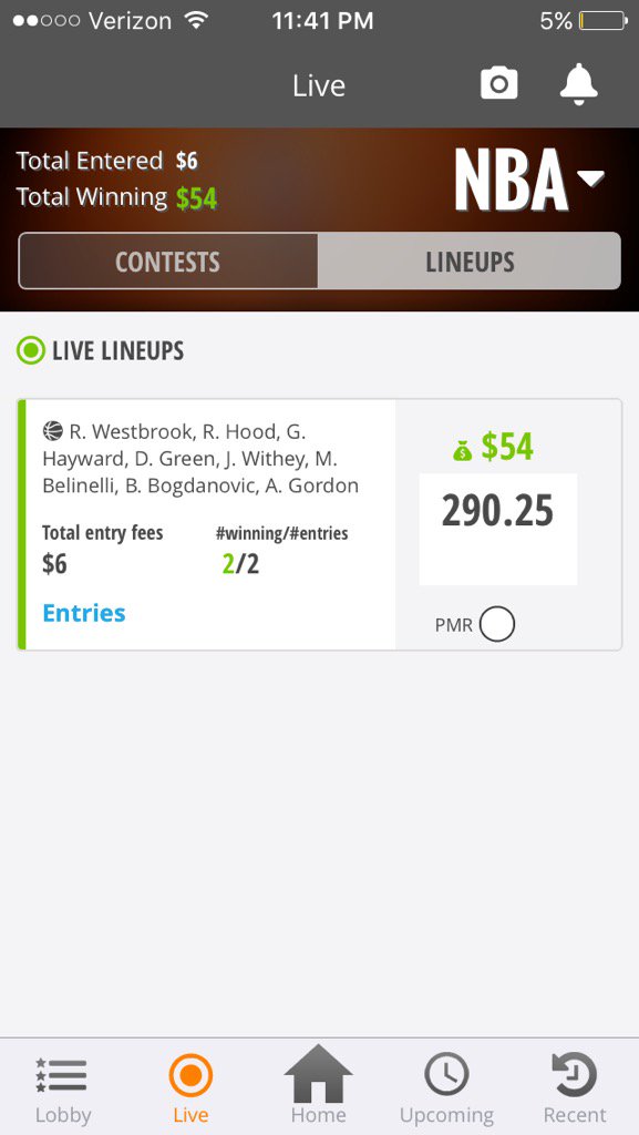LSUfan1995's tweet photo. S/o to @RotoHawks_  for bomb lineups like these! Man will do work for you. #flyhigh https://t.co/qtmjE4CaYg
