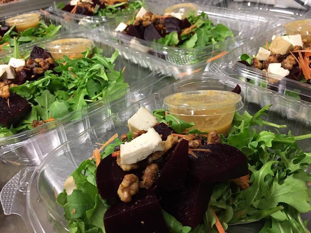 Arugula-beet salad with fennel-pollen cashew cheese and toasted walnuts, dressed with a ho… ift.tt/1mzeaIn