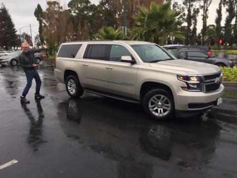 Top Gear crew car. Huge ! Off to film Date Night - Episode One, California style. I pick the road, she picks the car