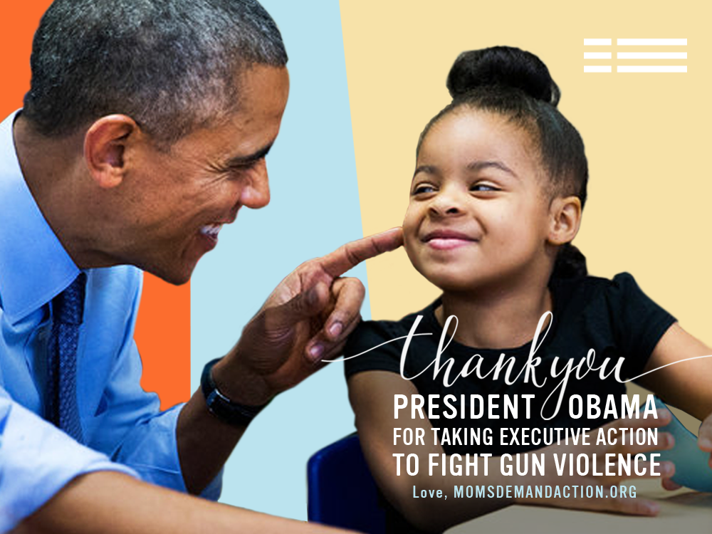 MomsDemand's tweet photo. Moms thank @POTUS for standing up for our children so they won't have to stand up to gunmen. #StopGunViolence https://t.co/mqVb3tMgjY