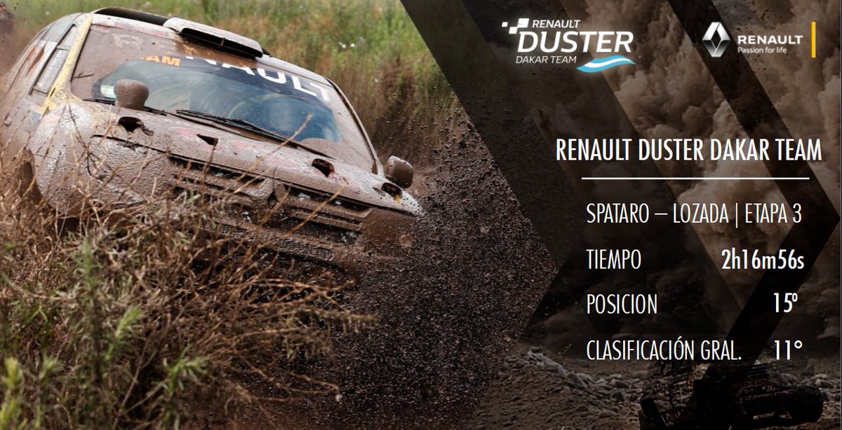 #DusterDakar mantiene su rendimiento y sigue a pleno. #VamosRenault