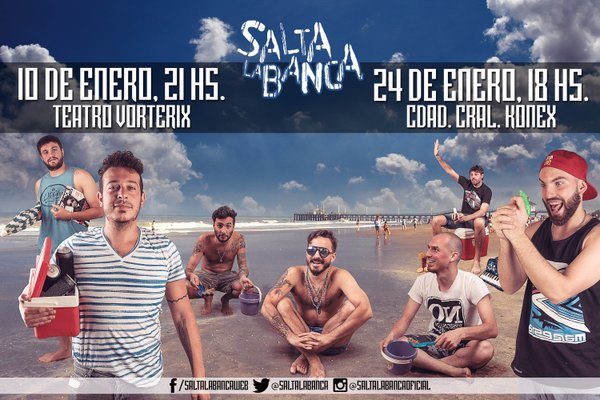 PlanetaEnter's tweet photo. #Agendalo Así arranca el año para @saltalabanca >>
10/1 >> @TeatroVorterix 
24/1 >> @CCKonex 
#SLB2016 #SaltaLaBanca https://t.co/lxlpuxQMEM