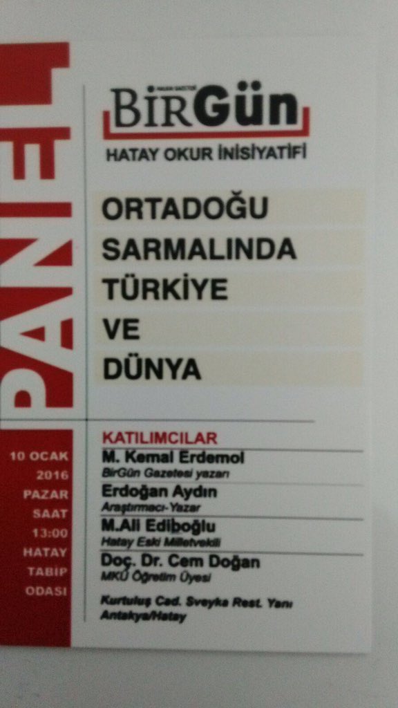 Pazar günü 13'te..
Merak edenlere davetimdir..