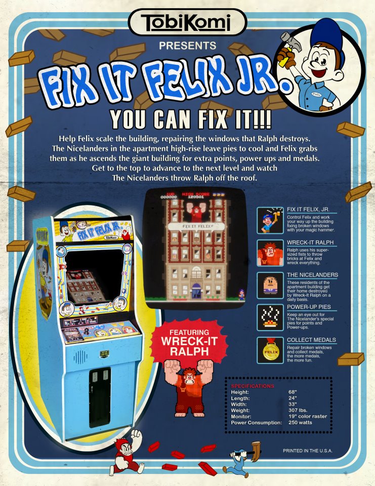 fix it felix jr arcade game fix it felix jr arcade game