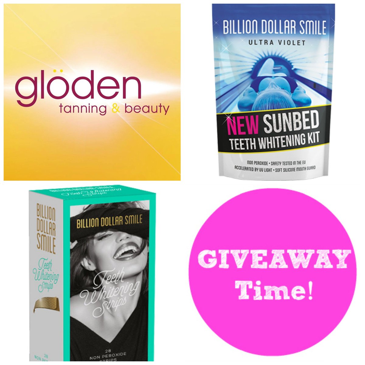 glodentanning's tweet photo. #Giveaway time! To win a Billion Dollar Smile Teeth Whitening Kit and £50 credit, #Follow and #RT! Ends at midnight! https://t.co/ryDLO9lZXW