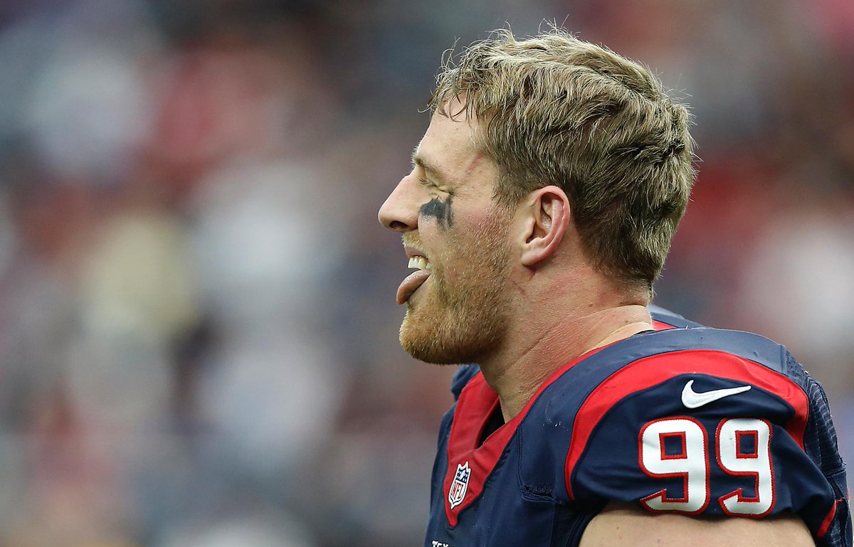 SportsCenter's tweet photo. JJ Watt is a BEAST:

• 3 sacks 
• 2 batted passes
• Forced fumble 
• Fumble recovery https://t.co/dPzwSnjpjL