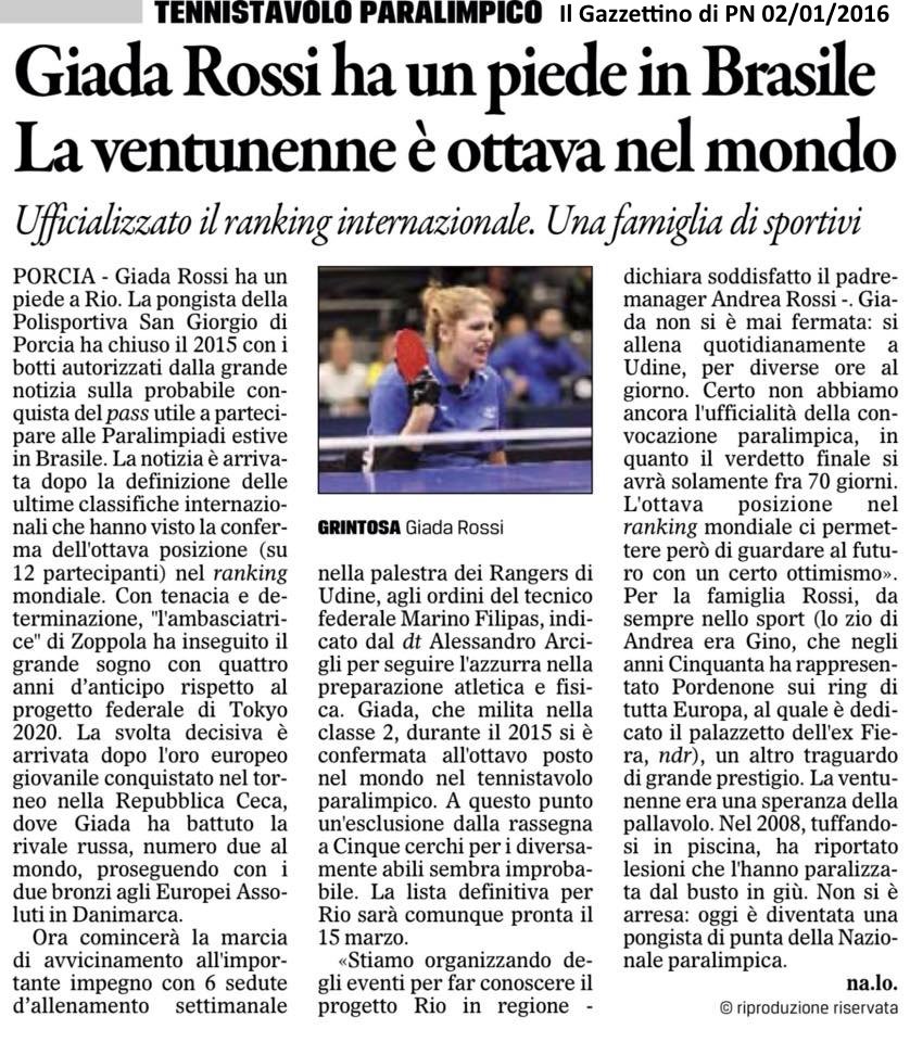 amicicipfvg's tweet photo. TENNISTAVOLO – Giada Rossi ha un piede in Brasile – su Il Gazzettino #Andiamoariocongiadarossi https://t.co/vTOQ4crs8Y