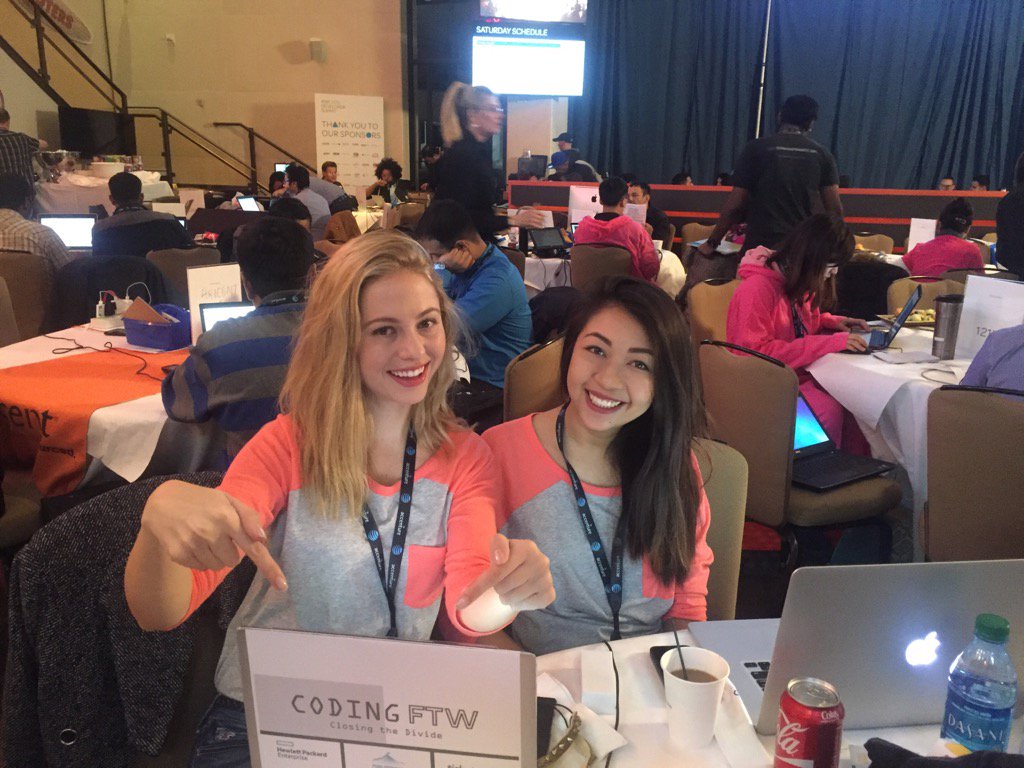 sarahaustin's tweet image. One hour left before the judging starts #attack #codingftw @hpe @ticketmaster @frompeera #girlswhocode