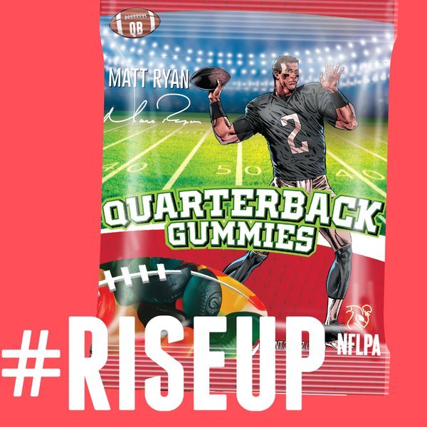 QBGummies's tweet photo. #Falcons Kickoff! #Riseup and snack up with #MattRyan #qbgummies. #pickyourplayer #fancandy https://t.co/VbDiI2y0H7