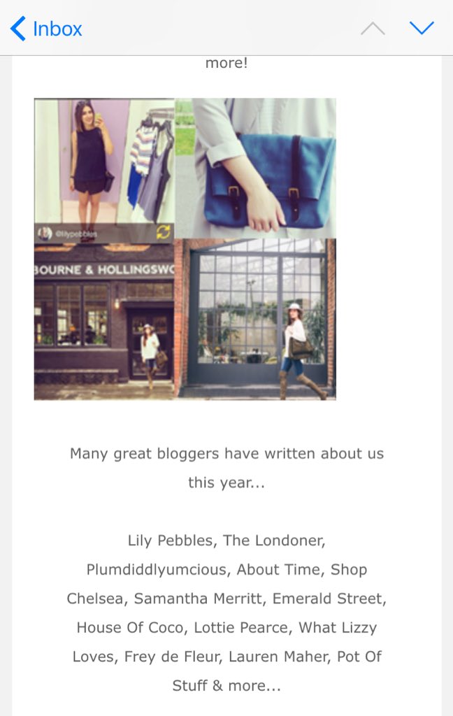 SamMarieblogs's tweet photo. So lovely to be included in the @OliveCooperLDN newsletter! Gorgeous people, gorgeous company, gorgeous bags! https://t.co/5L9ffRc0a7
