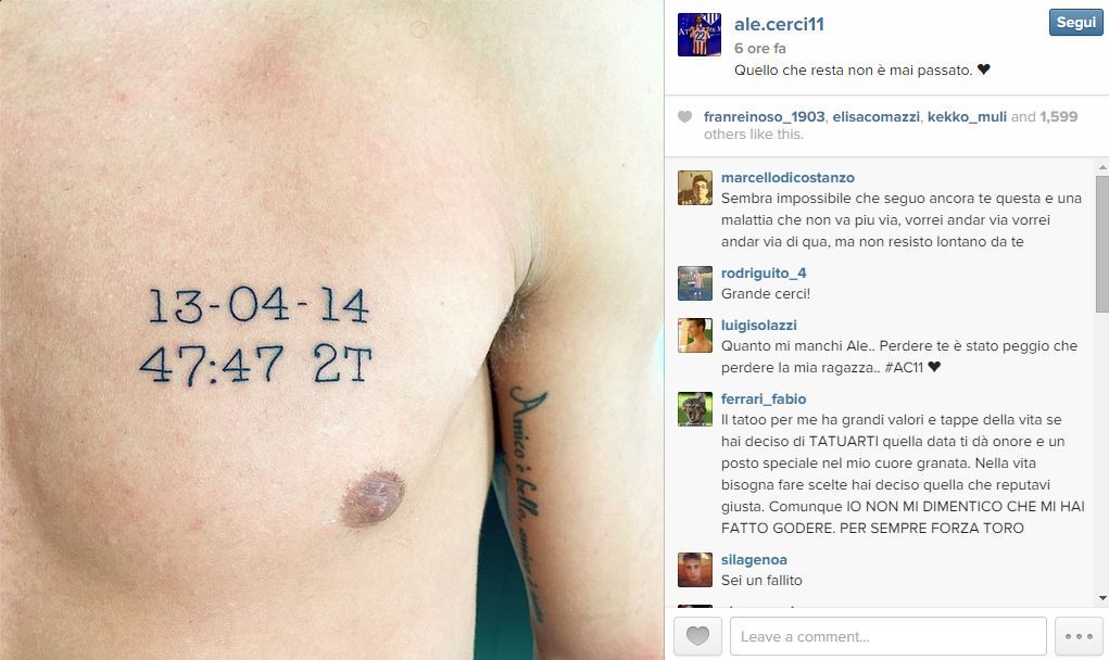 Il calcio è bello perché oggi puoi tatuarti la data di una sconfitta del #Genoa e domani puoi andare al Genoa #Cerci