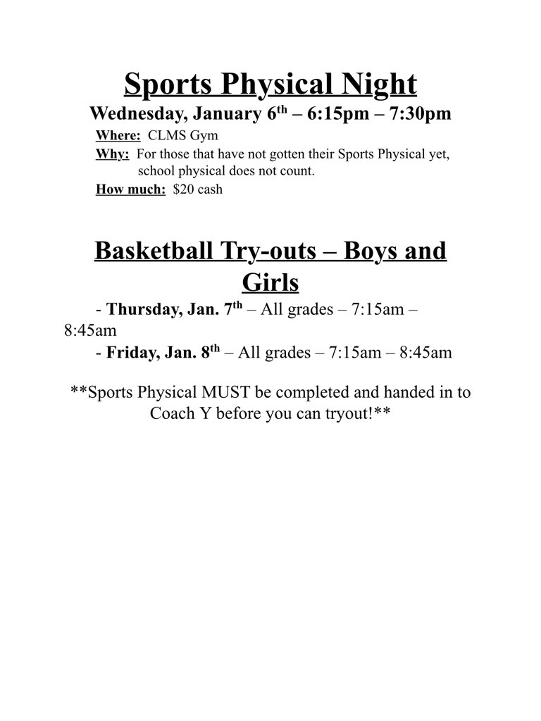 CornerLake_OCPS's tweet image. Want to play #basketball for #CornerLake? Physicals are 1/6, tryouts are 1/7 and 1/8.