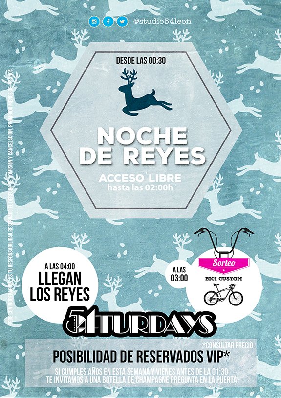Noche Reyes 00:30 #BiciCustom #Regalos #Sorteos #Fiesta #LeonEsp #54turdasys