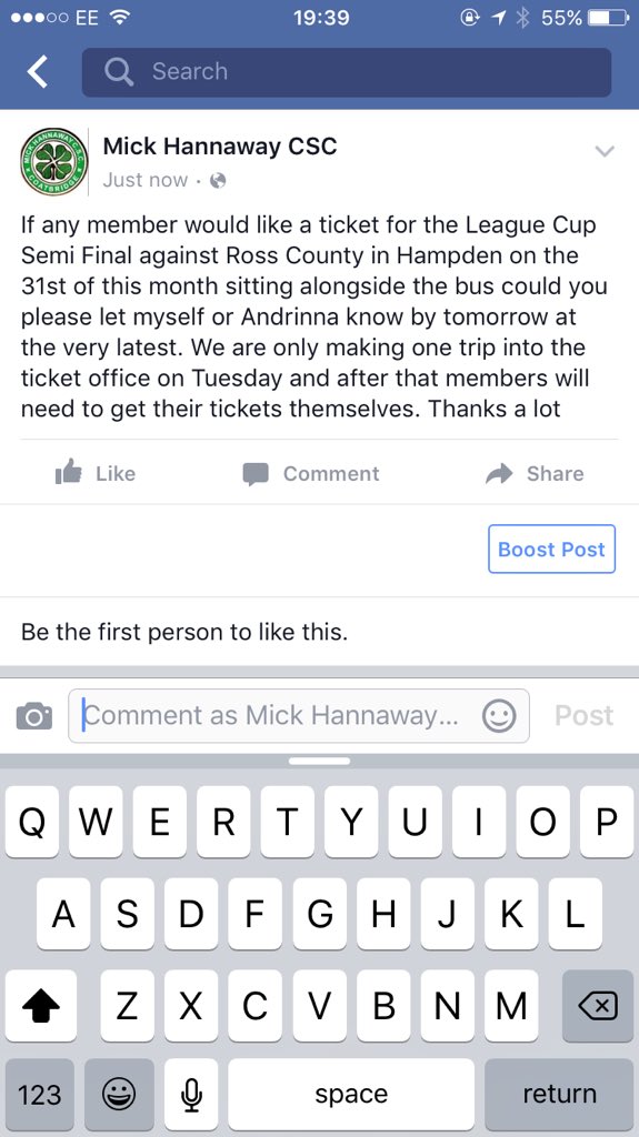 Info regarding the semi final against Ross County. Please read