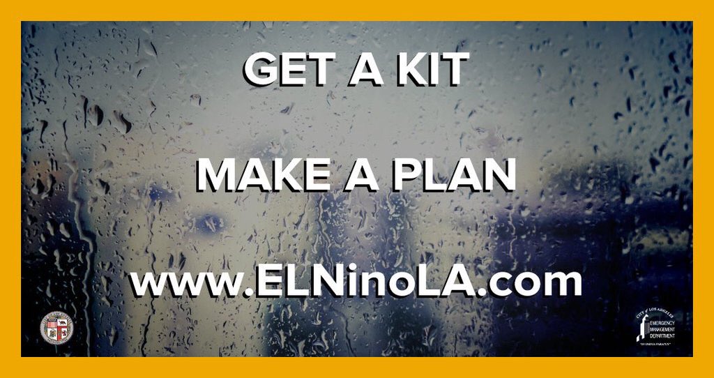 MayorOfLA's tweet image. Rain expected this week. Visit elninola.com for tips on staying safe &amp;amp; dry during #ElNino.  #ElNinoLA