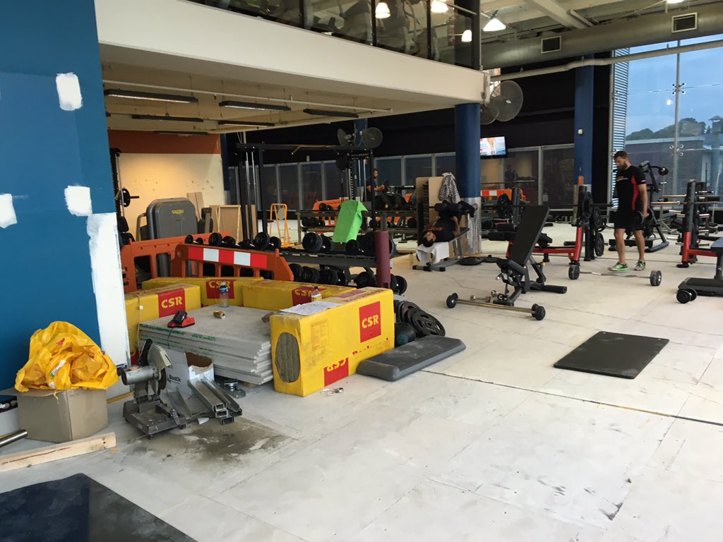 Frank_Quattro's tweet photo. Construction site or gym?? #triphazard #OHS #Revovations #Dust https://t.co/QSiaVdVYjq