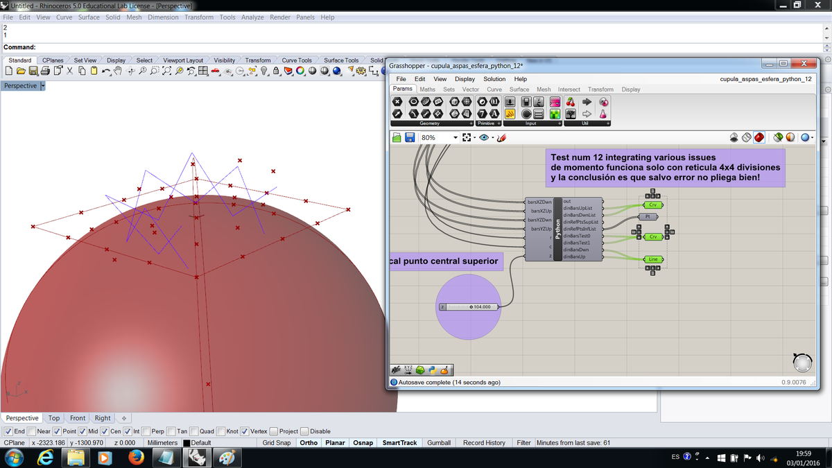 osfa_11's tweet photo. La cúpula #desplegable #aspasplanas w/ #gh_python, pliega con algo de dificultad.. @_aLinG_ @fablabsevilla https://t.co/I9KejKOPCc