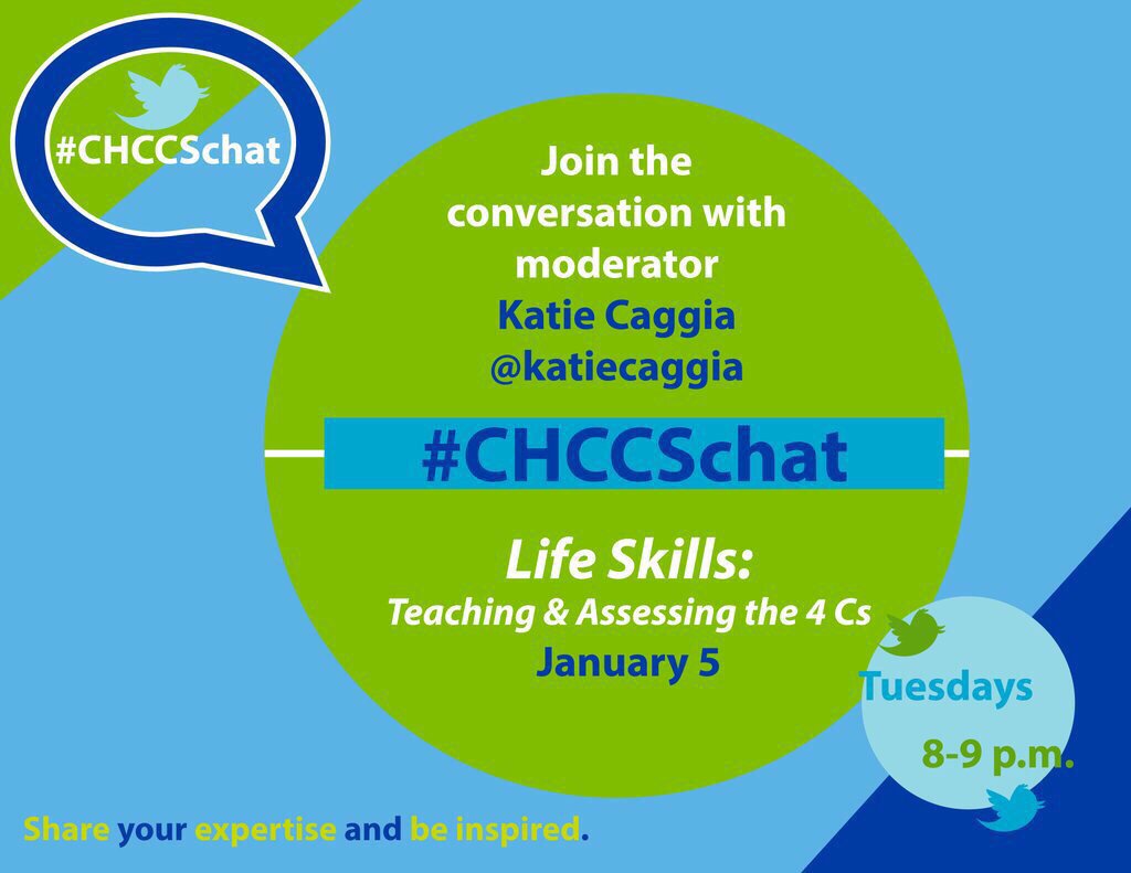 curriculumblog's tweet image. Join #CHCCSCHAT on January 5, at 8:00 pm EST - Hosted by @KatieCaggia #edchat