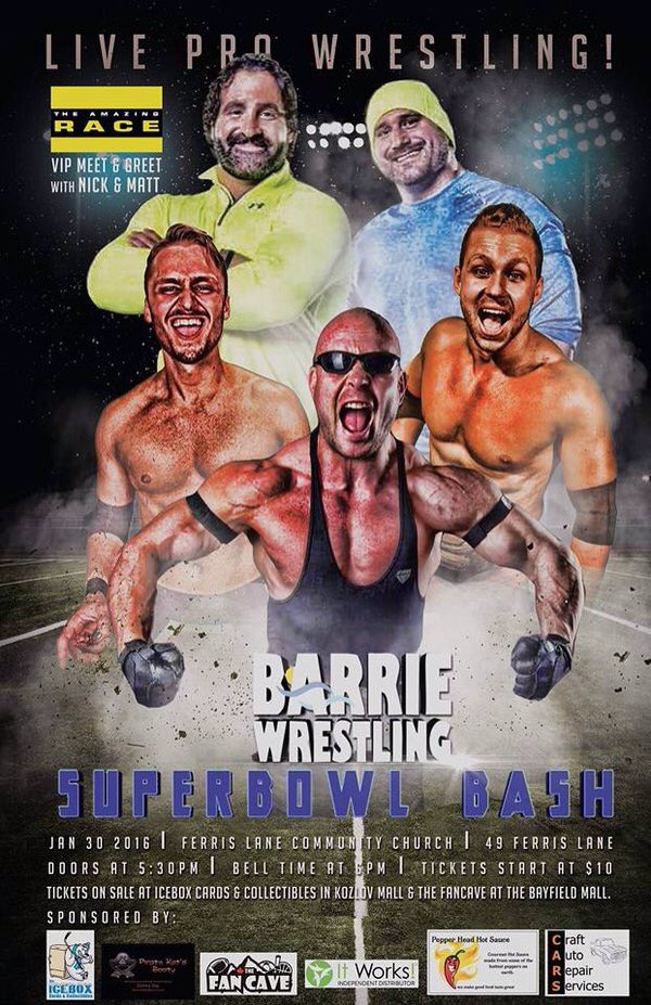 TheTrentGibson's tweet image. The war between #TheFraternity and #TheFlatliners is coming to @BarrieWrestling! JAN 30 - BARRIE!