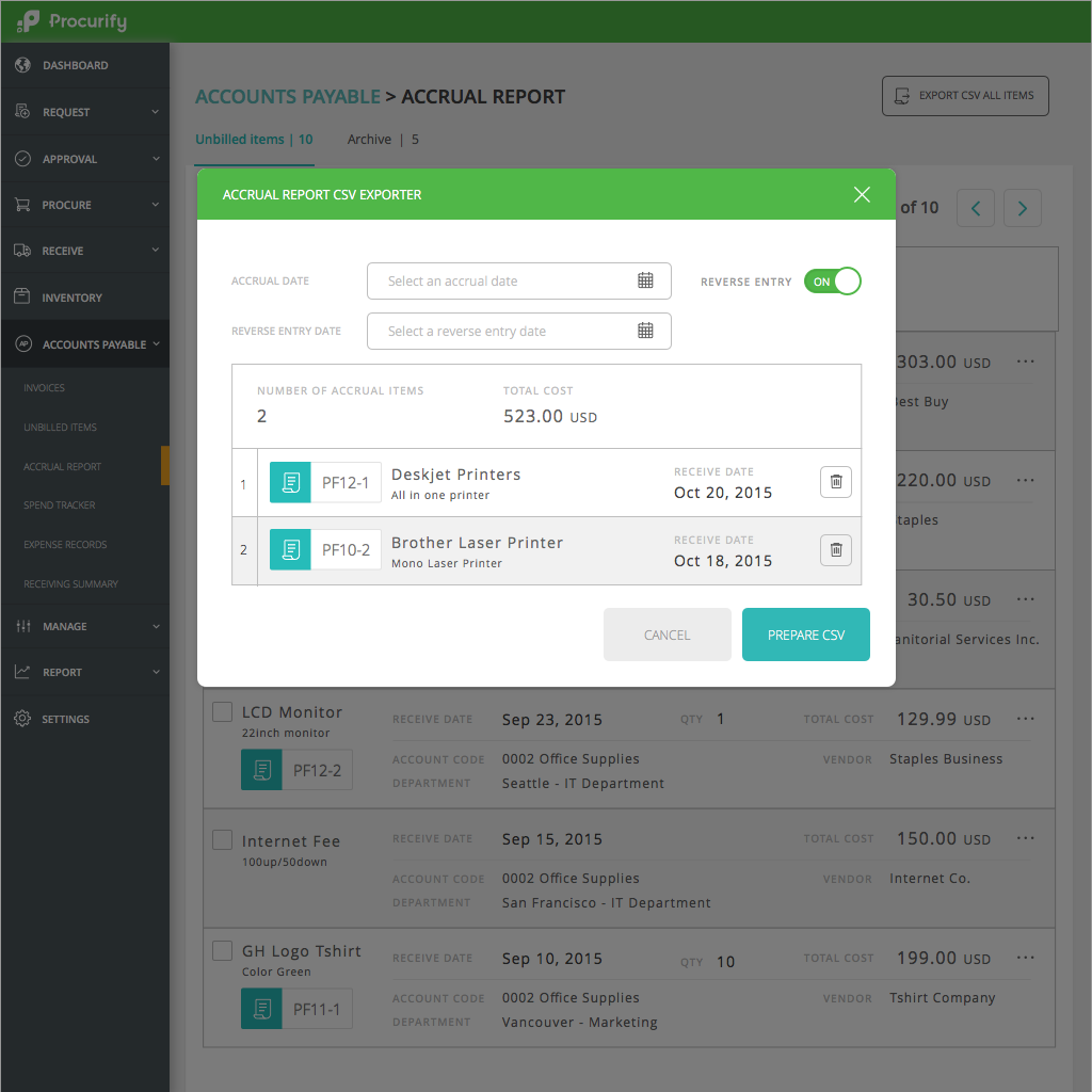 Procurify's tweet photo. #Automate #accrual reporting, get #organized in a fraction of the time with #ProcurifyAP #AccountsPayable https://t.co/fitmVOhq50