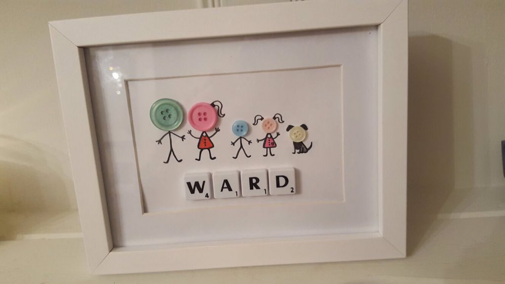 Beckysbuttonbox's tweet image. Special family frame for a customer .... £10 + pp