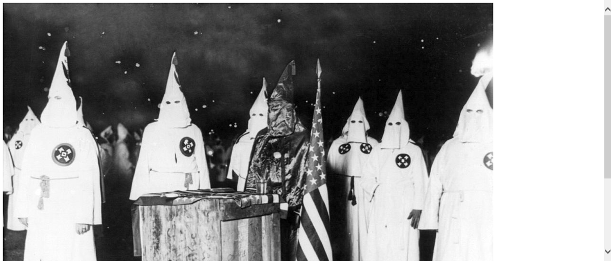 Mchistory1's tweet photo. Open Immigration leads to the rise of the new KKK #1920's https://t.co/0QjTDYjzXu