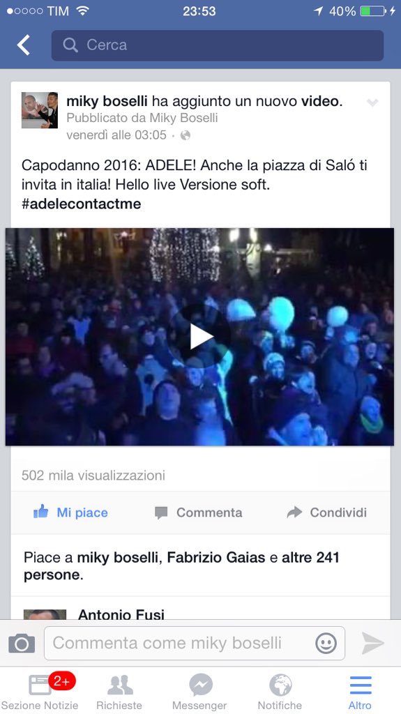 mikyboselli's tweet photo. @webecodibergamo direi che l'appello a #Capodanno2016 per @Adele funziona. 500.000 in 3giorni #adelecontactme https://t.co/SQRgV8BRn9