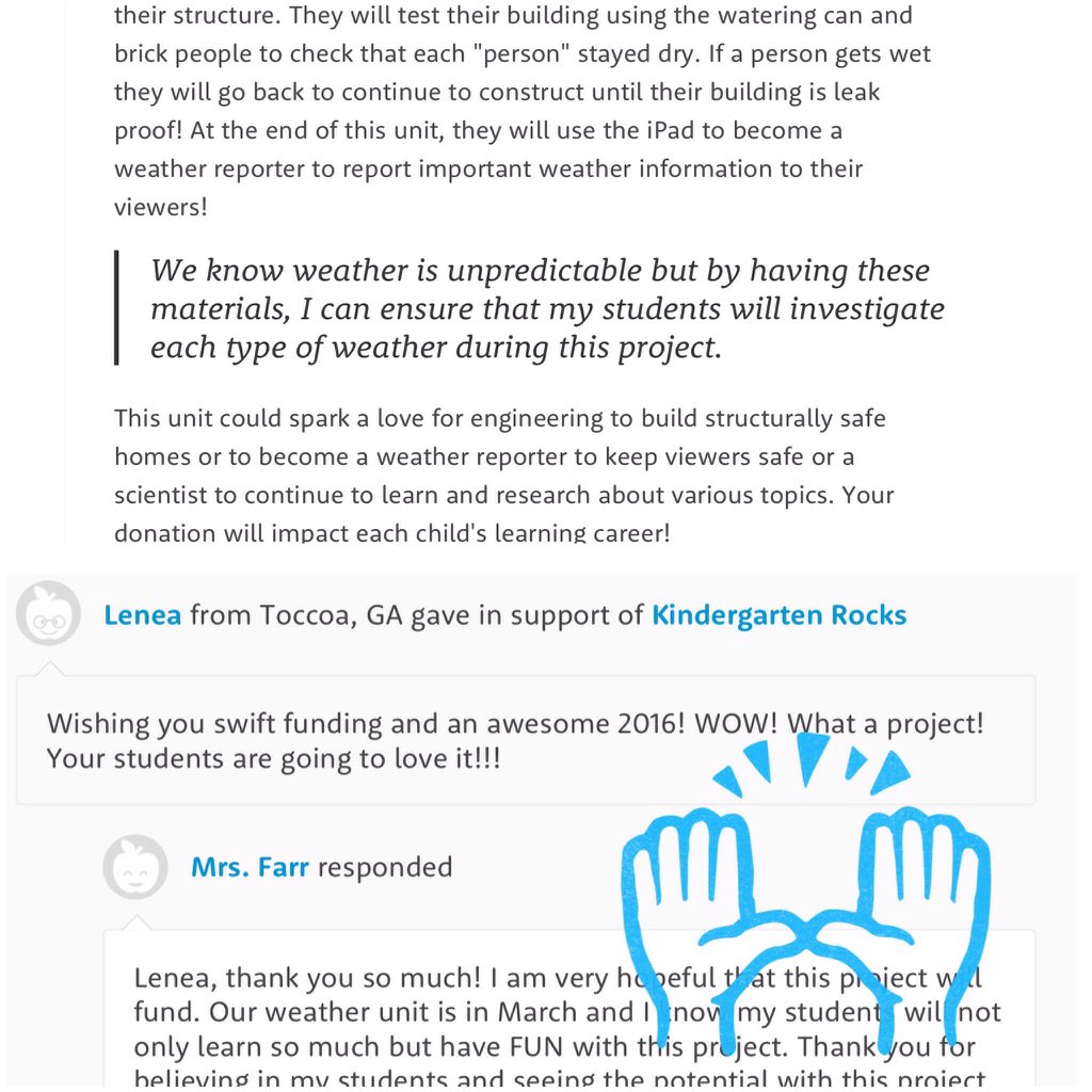 KatieFarr5's tweet image. Look what 1 donor had to say! Agree? Read &amp;amp; decide for yourself. donorschoose.org/project/no-mat… #MakeaDifference #ItMatters