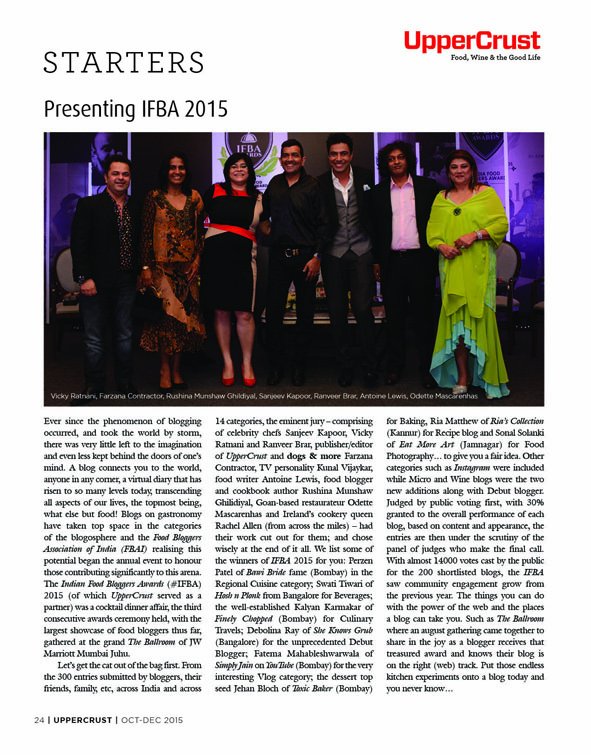 thefbai's tweet photo. Happy to hv #IFBA2015 #IFBAatJWJuhu covered @uppercrustmag 's current issue
@RushinaMG  @SanjeevKapoor @chezantoine https://t.co/VD2fAB26CH