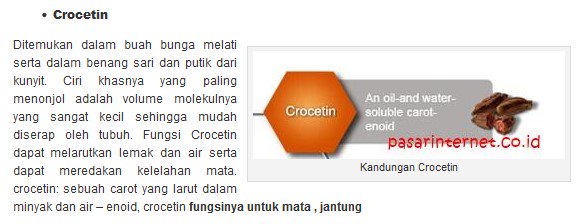 Kandungan Crocetin dalam s lutena