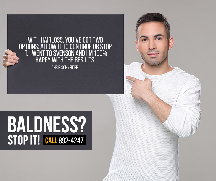 SvensonPHL's tweet photo. Baldness? Stop it. Consult with a Svenson trichologist for free by calling 892-4247. #FightForEveryStrand https://t.co/KllG8J8dMw