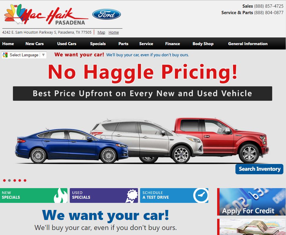dforceauto's tweet image. Launching super slick #Ford dealer website for #MacHaikPasadena on our #responsivedesign - machaikpasadena.com