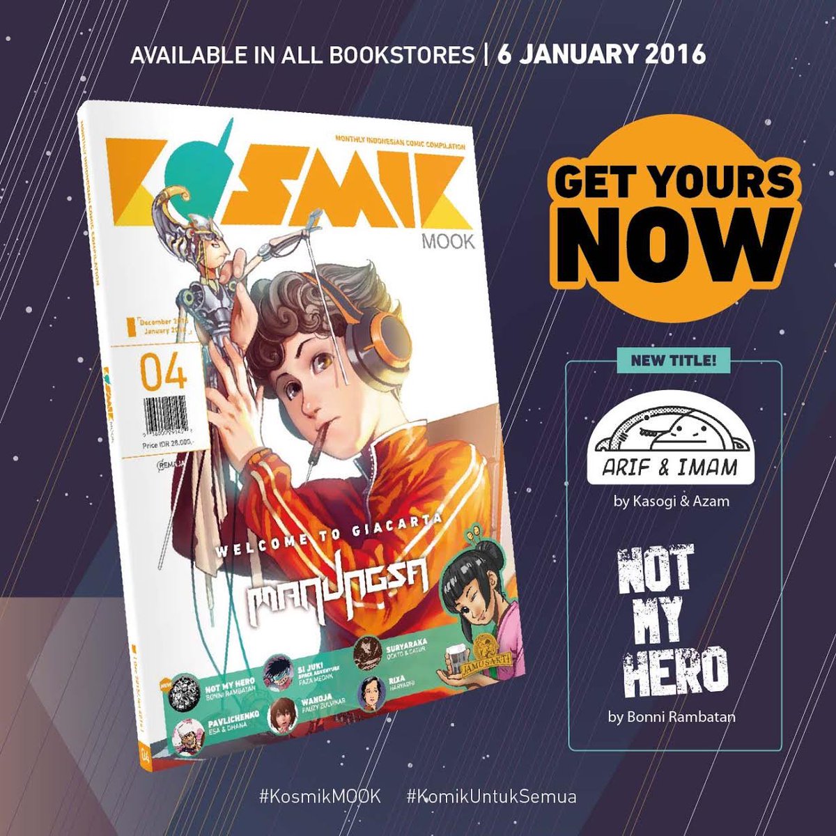 Siap mendarat di earth station terdekat tanggal 6 Januari 2016 ! Ada judul baru loooh ! #KosmikMOOK