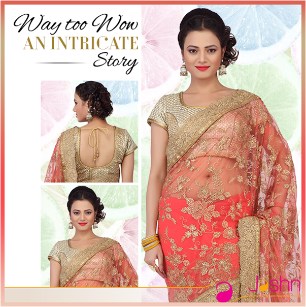 JashnOnline's tweet photo. #WayTooWow Look gorgeous in this gorgeous saree with intricate details! https://t.co/abwKkEKyIP