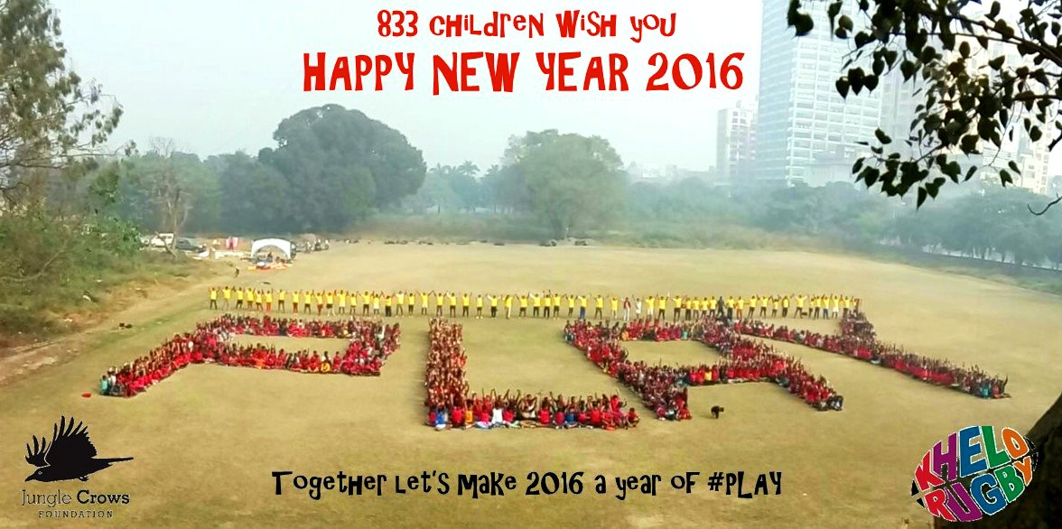 KheloRugby's tweet photo. 833 children from the #CrowsWinterCamp made this to mark the coming year as the #YearofPlay ! @thebetterindia https://t.co/ZDKiwCnAqm