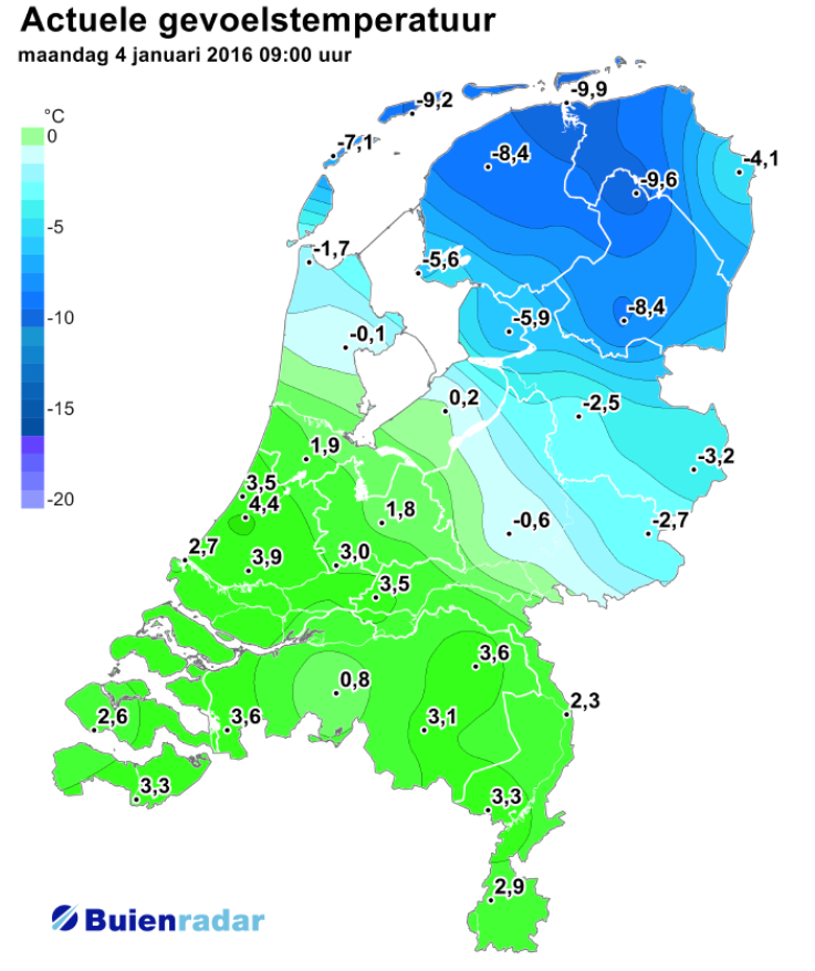 BuienRadarNL's tweet photo. #Gevoelstemperatuur in het noorden tegen de -10 graden! #ijzigkoud
https://t.co/WX3VV4QJzS https://t.co/OPza3W3bCD