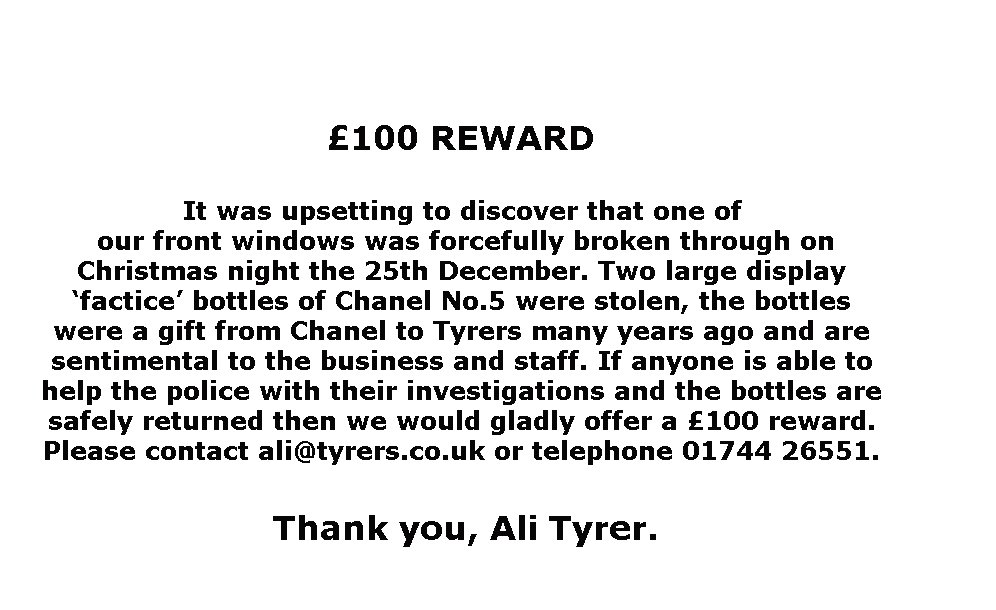 TyrersStHelens's tweet photo. £100 reward! Please Read Attached. https://t.co/G1bYHK9NNQ