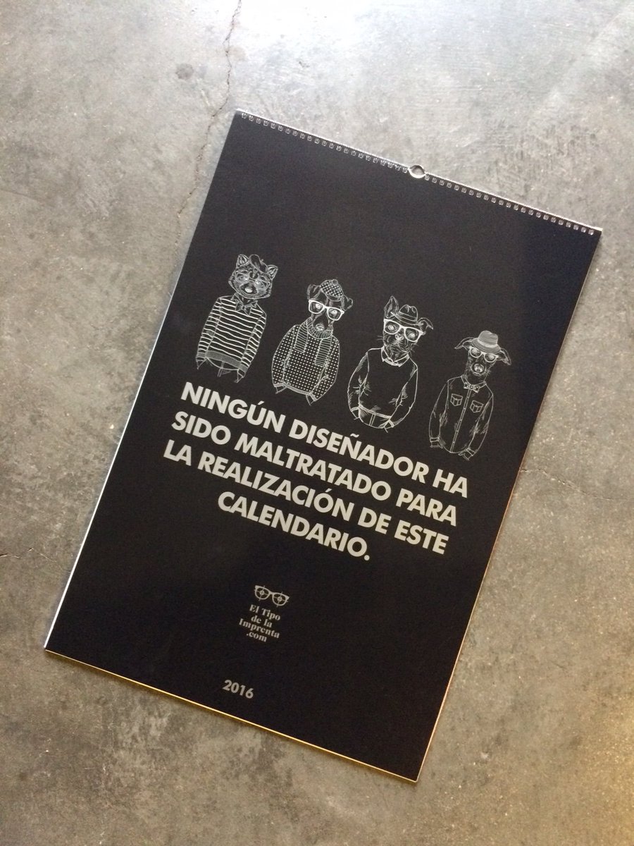 Empezamos el año recibiendo el calendario de @ElTipoDeLaImpre. ¡Muchas gracias!