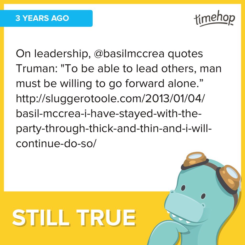 alaninbelfast's tweet photo. 3 years ago @basilmccrea quoted Truman:"To be able to lead others man must be willing to go forward alone" #moretrue https://t.co/M5Iw9sGWl5
