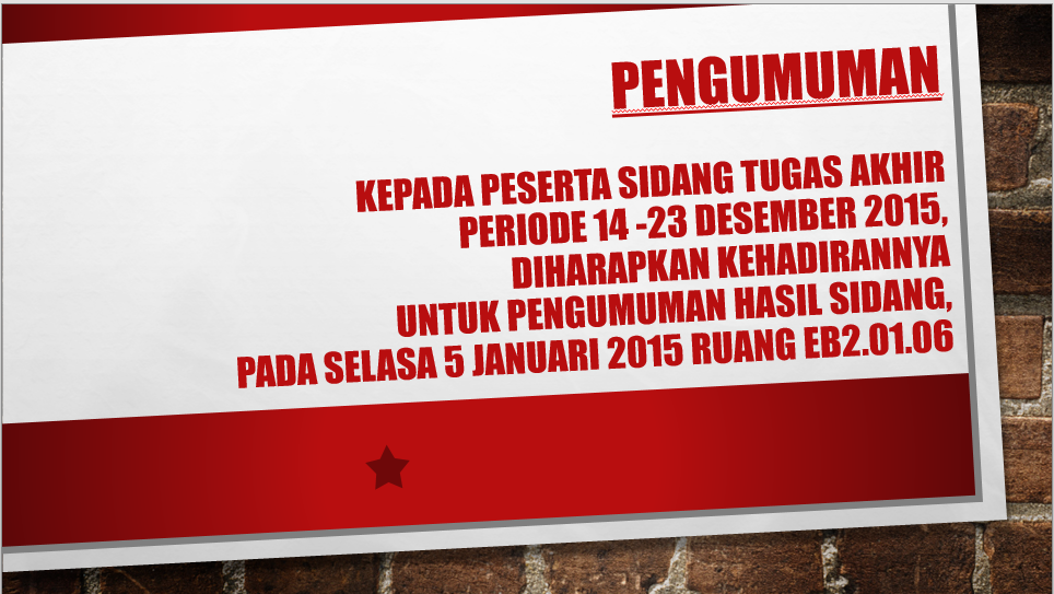 PENGUMUMAN HASIL SIDANG