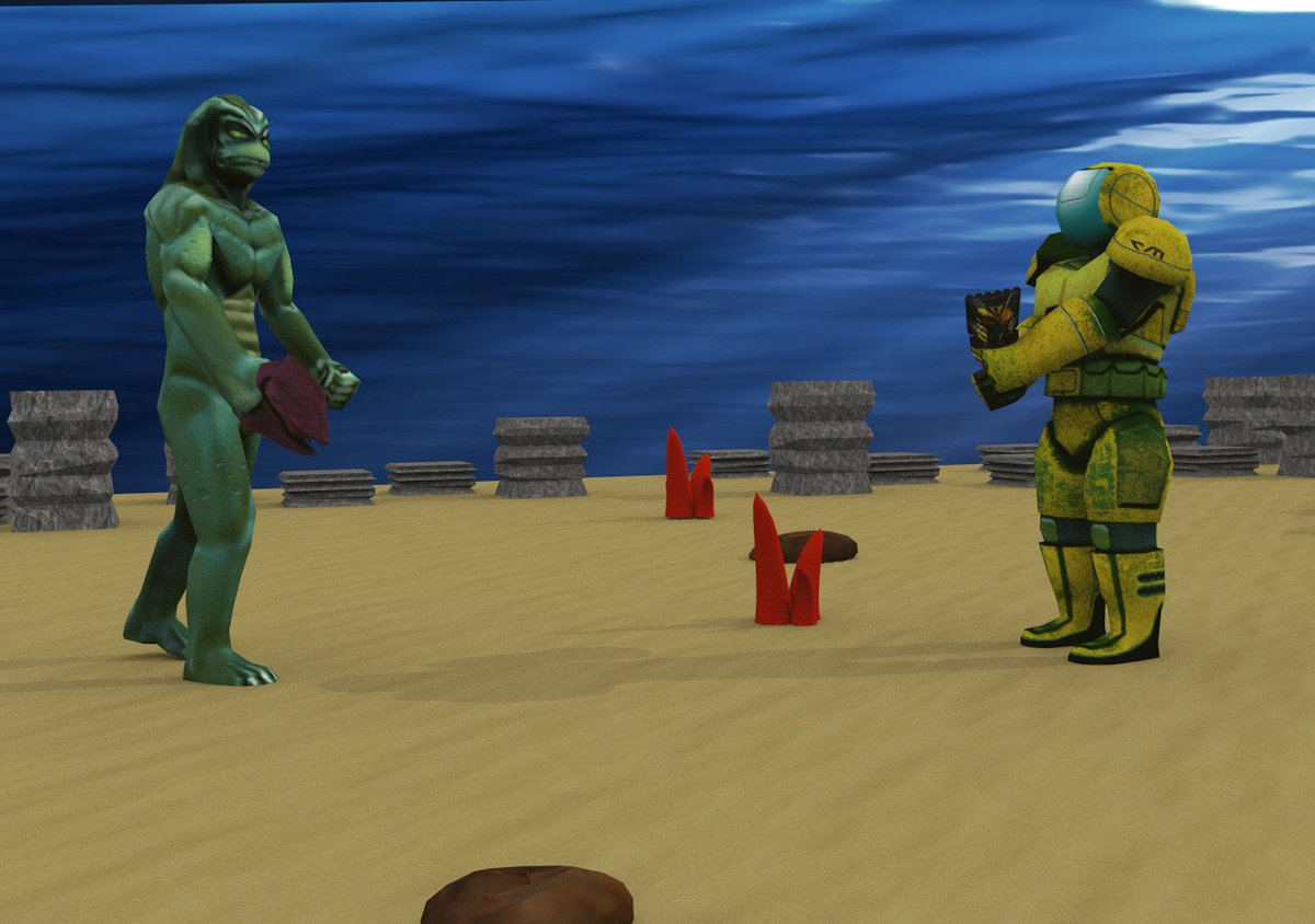M7Game's tweet photo. First 'Hello' at the bottom of the sea. Testing 3D models in #blender .  #gamedev #m7game #xcom https://t.co/ECofVsIWuk