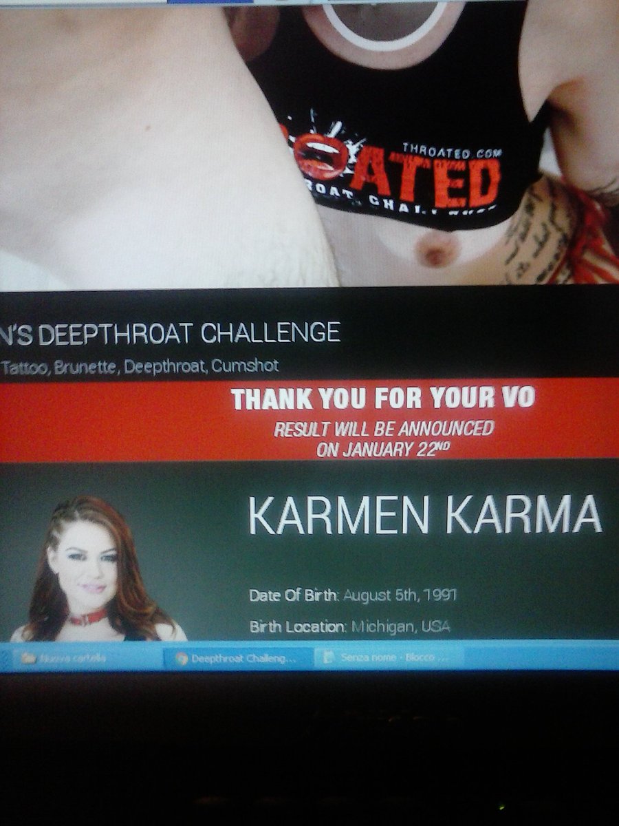 69_VIS's tweet photo. I voted @KarmenKarma for the 2015 #Throatedchallenge here https://t.co/CY8xcP8AGE
#VoteKarma #DeepthroatQu https://t.co/YIb94bzEOc