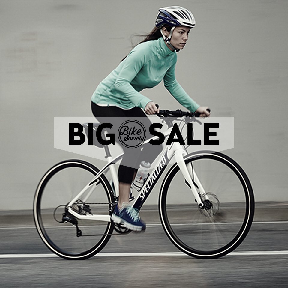 Big Sale at Bike Society continues tomorrow, discounts store wide with great savings. Limited time only
