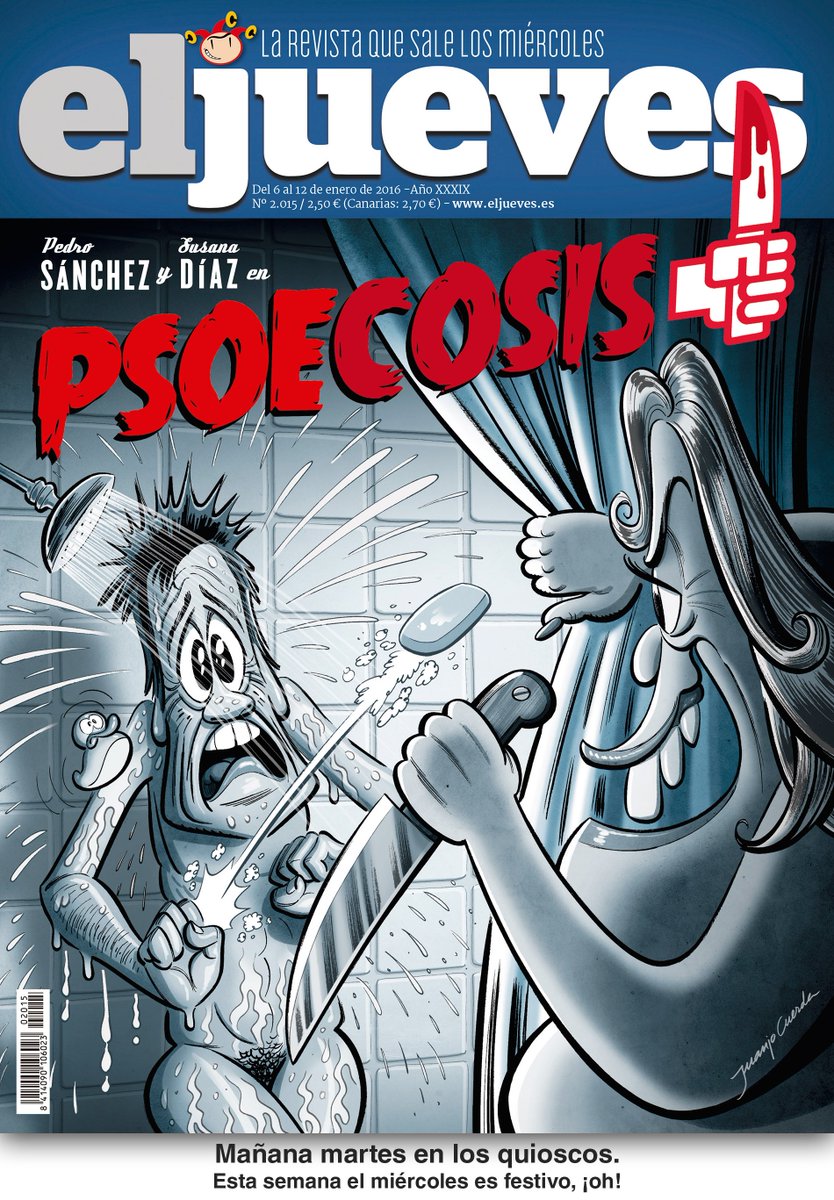 eljueves's tweet photo. ¡Primicia! La portada de esta semana: «Pedro Sánchez y Susana Díaz en PSOEcosis» https://t.co/Birxry8HGH