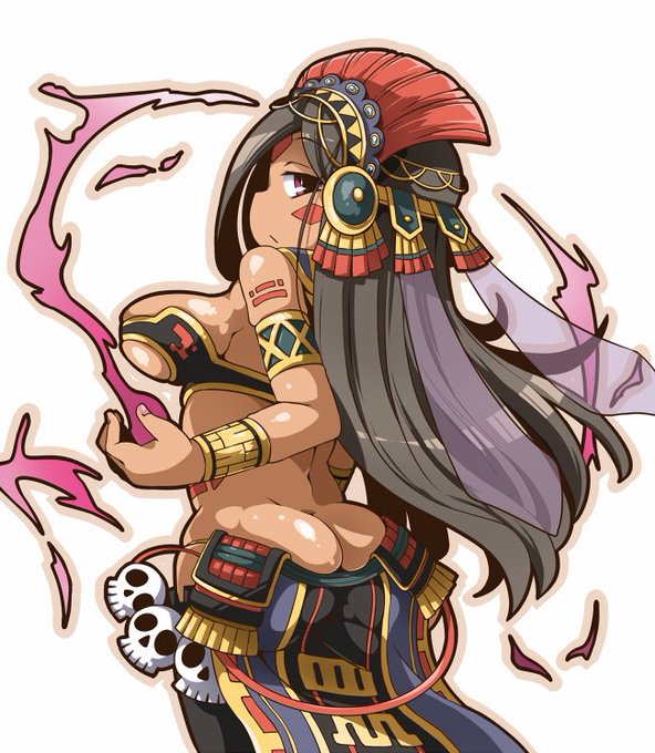 できました 描くガチャお題『ミクトランシワトル(フルボッコヒーローズ)』 