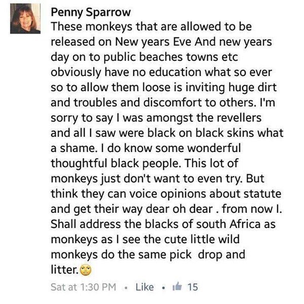 Roundafire's tweet photo. Much as we can LEARN to LOVE something or someone, it means we can also UNLEARN HATE. #RacismMustFall #PennySparrow https://t.co/PKbhgVFOLk